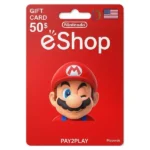 Nintendo eShop Gift Card USA 50$ digital gift card for Nintendo Switch games and downloadable content.