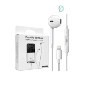 Pop-Up Window Lightning Handsfree for iPhone with Lightning Connector, High-Quality Stereo Sound, Built-in Microphone, Wired Earphones for iPhone, iPad & iOS Devices | GamerZone.pk
