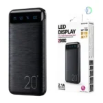 Remax WK Power Bank 20000mAh WP-163 dual USB fast charging power bank with LED display and Type-C input.
