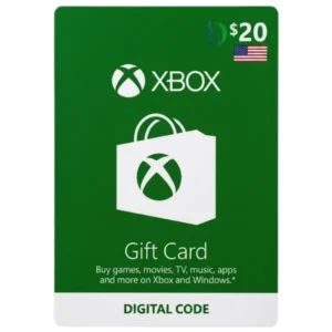 Xbox Gift Card USA 20$ digital gift card for Xbox games, subscriptions, and Microsoft Store purchases.