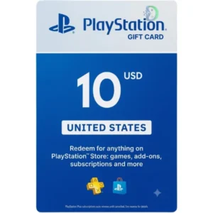psn gift card usa 10$ digital PlayStation Network gift card for adding funds to a US PlayStation account.