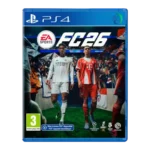 EA SPORTS FC 26 PS4 game cover featuring Jude Bellingham and Jamal Musiala in football kits with the EA SPORTS FC 26 logo and PlayStation 4 branding.