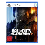 Call of Duty Black Ops 7 PS5 cover art showing futuristic soldiers in combat gear in a dark, high-tech war zone environment.